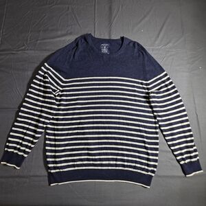 American Eagle Outfitters Navy and White Striped Sweater